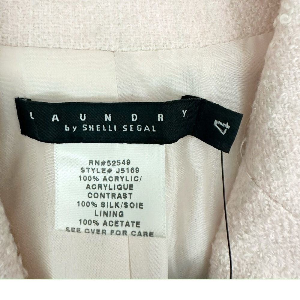Vintage 1995 NWT Laundry Tulle Ruffle Trim Tweed Blazer in Pastel Pink Sz 4 - Picture 14 of 16